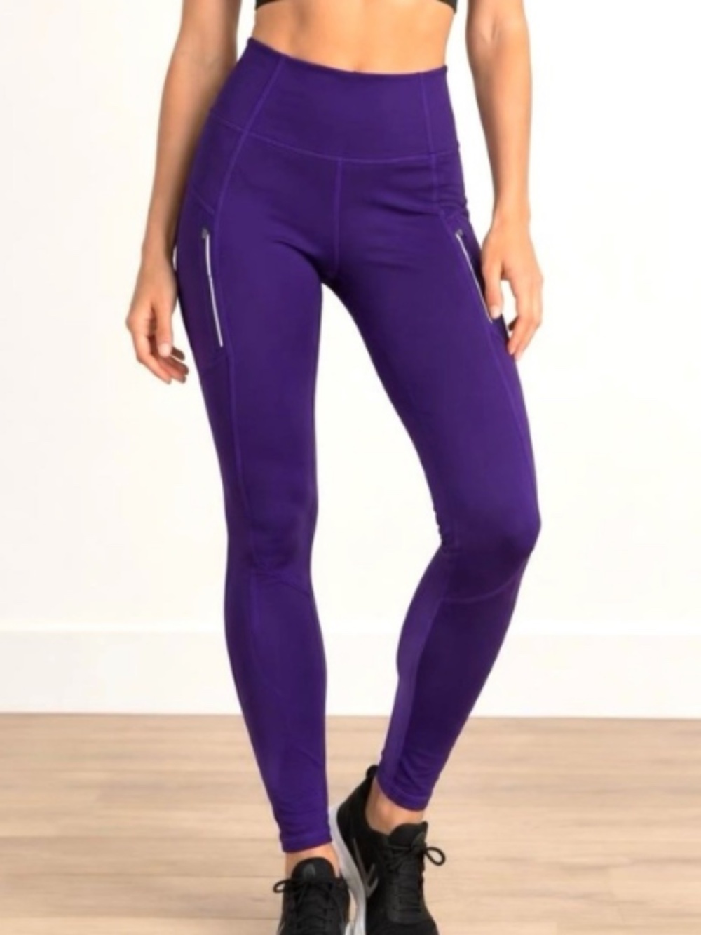 Athleta Rainier Tight Legging Purple Athletic Leggings with Zip Pocket